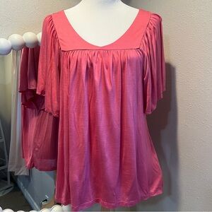 GAP blouse shirt top size Medium pleated butterfly sleeves pink new with tags